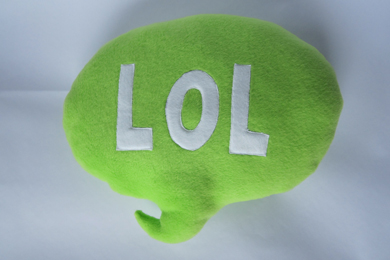 LOL Speech Bubble Cushion - Green