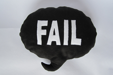 FAIL Speech Bubble Cushion - Black 
