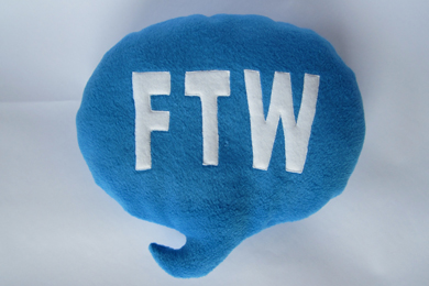 FTW Speech Bubble Cushion - Blue 