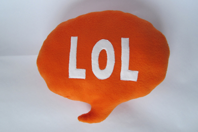 LOL Speech Bubble Cushion - Orange 