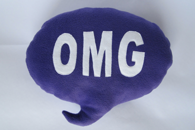 OMG Speech Bubble Cushion - Purple 