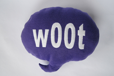 w00t Speech Bubble Cushion - Purple 