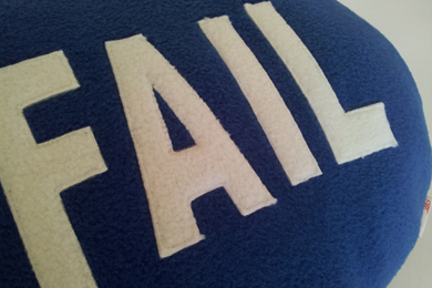 FAIL Speech Bubble Cushion - Blue