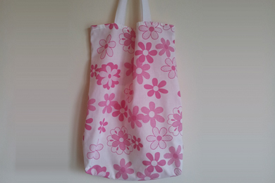 Big Bright Pink Flowers Tote Bag 