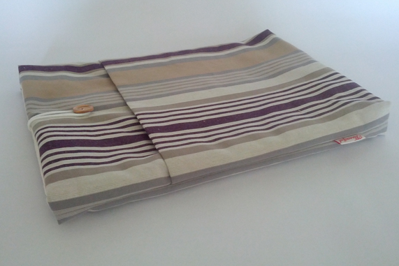 13" MacBook Case - Beige & Purple Stripes